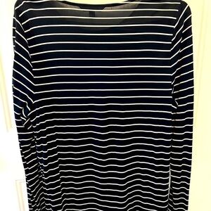 Lauren, Ralph Lauren, Black and Cream Stripe Top. Size XL
